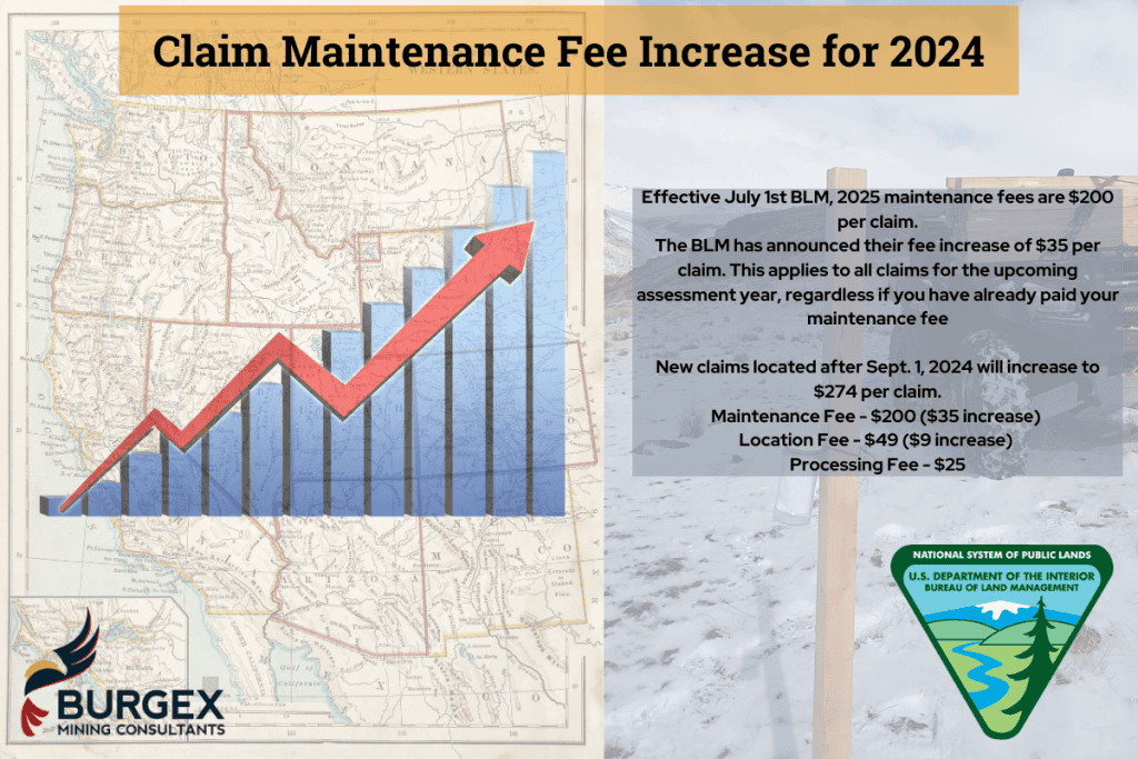 Increasing Fees Notice: Update on Federal Mining Claim Fees | Burgex Mining Consultants